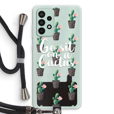 Cactus quote: Samsung Galaxy A52s 5G Transparant Hoesje met koord