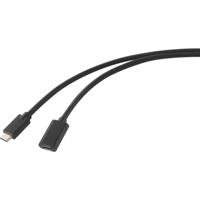 Renkforce USB-kabel USB 3.2 Gen2x2 USB-C stekker, USB-C bus 1.00 m Zwart PVC-mantel RF-4755220 - thumbnail