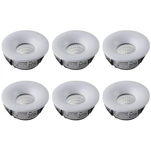LED Veranda Spot Verlichting 6 Pack - Inbouw Rond 3W - Natuurlijk Wit 4200K - Mat Wit Aluminium - Ø48.5mm