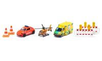 Siku cadeauset reddingsteam VW Kever-ambulance Mercedes-ambulance helikopter kunststof/metaal veelkleurig inclusief 2 vekeersbakens en 2 -kegels - thumbnail