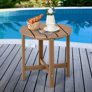 Bijzettafel Kleine Tuintafel Balkontafel Weerbestendig voor Terras Balkon Tuin 46 x 46 x 46 cm Bruin/Wit/Zwart