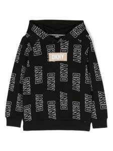 Dkny Kids hoodie en coton à logo imprimé - Noir