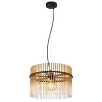 Globo Zwarte hanglampGorley met amberglas Ø 40cm - 15698HA