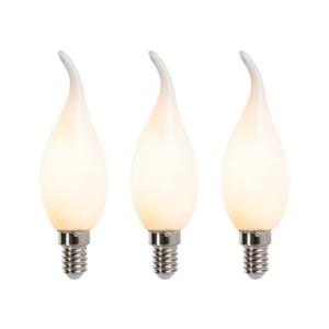 LUEDD Set van 3 E14 dimbare LED filament tipkaarslampen F35 mat 3W