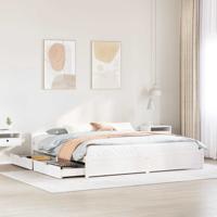 Bedframe zonder matras massief grenenhout wit 160x200 cm