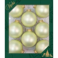 Kerstballen - 16x st - vanille lichtgeel - 7 cm - glas
