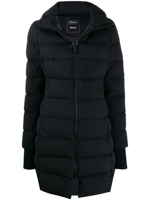 Herno doudoune mi-longue ajustée à fermeture zippée - Noir