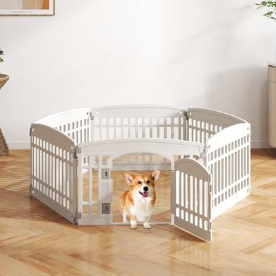 Opvouwbaar Puppyren met 6 Panelen & Afsluitbare Deur Puppyuitloop Hondenren