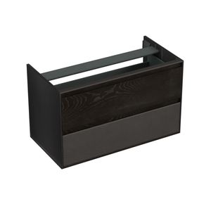 Onderkast Forzalaqua Reno 100x51x60 Cm 2 Lades Softclose Eiken Black Oiled