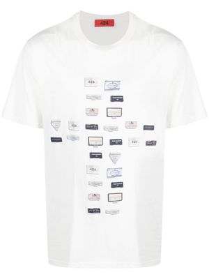 424 t-shirt en coton à imprimé graphique - Blanc