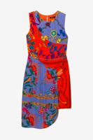 Asymmetrische jurk in laagjes Tiwa - RED - 42