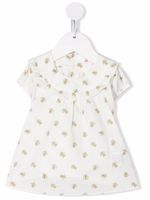 Bonpoint robe fleurie à col volanté - Blanc