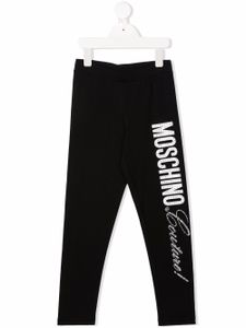 Moschino Kids pantalon à logo imprimé - Noir