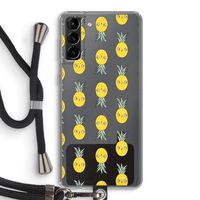 Ananas: Samsung Galaxy S21 Plus Transparant Hoesje met koord