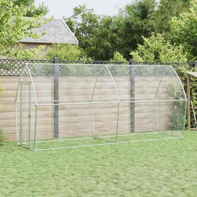 VidaXL Kippenhok 400x105x182 cm gegalvaniseerd staal zilverkleurig