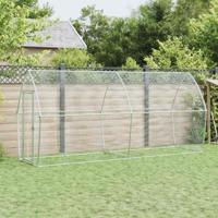 VidaXL Kippenhok 400x105x182 cm gegalvaniseerd staal zilverkleurig