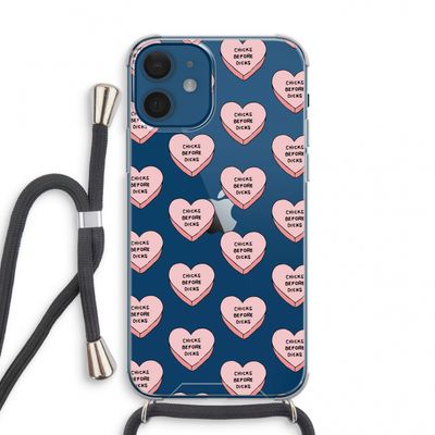 Chicks before dicks: iPhone 12 mini Transparant Hoesje met koord