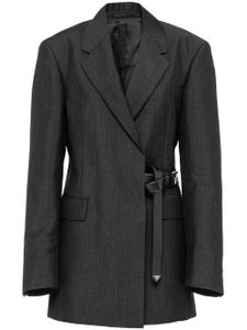 Prada veste en mohair à boutonnière croisée - Gris