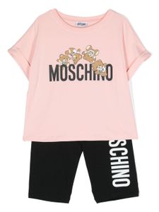 Moschino Kids ensemble haut-pantalon à logo imprimé - Rose