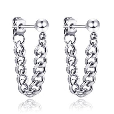 Zilverkleurige Dames Oorbellen Ketting van Edelstaal