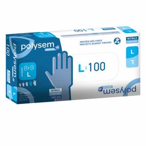 Nitril onderzoekshandschoenen | Polysem | L | Bescherming tegen ziektekiemen en virussen | Latexvrij | DH6000-L
