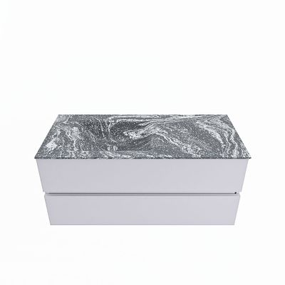 MONDIAZ VICA-DLUX 110cm badmeubel onderkast Cale 2 lades. Inbouw wastafel CLOUD links zonder kraangat, kleur Lava.