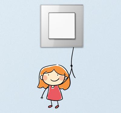 Lichtschakelaar Sticker Klein Meisje