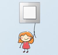 Lichtschakelaar Sticker Klein Meisje
