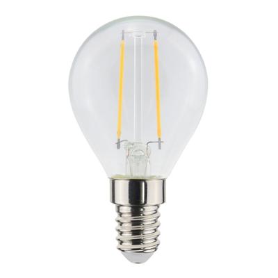 LED Filament lamp E14 - 2,5 Watt 250 Lumen - G45 vorm - 2700K Warmwit licht - Dimbaar - Helder glas LED Filament lamp E14 - 2,5 Watt 250 Lumen - G45 vorm - 2700K Warmwit licht - Dimbaar - Helder glas