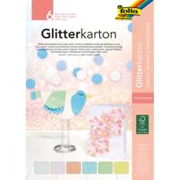 Glitterkarton folia 174x245mm 6vel pastel assorti