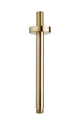 Wiesbaden luxe douche-arm rond plafondbev. 20cm geborsteld messing