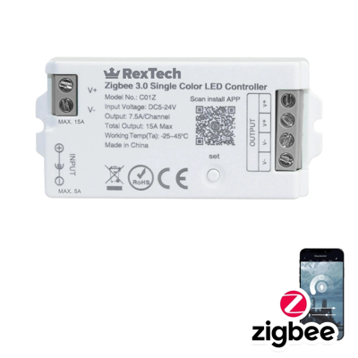 Hue compatible - Losse Zigbee controller - Witte ledstrips bedienen met Philips Hue