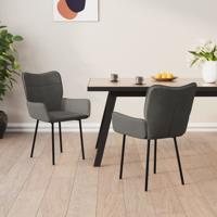 Eetkamerstoelen 2 st fluweel donkergrijs
