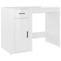 vidaXL Bureau 100x49x75 cm bewerkt hout hoogglans wit - thumbnail