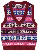 GANNI débardeur en maille Fair Isle - Rouge