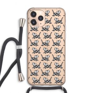 Zwarte poes: iPhone 11 Pro Max Transparant Hoesje met koord