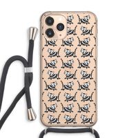 Zwarte poes: iPhone 11 Pro Max Transparant Hoesje met koord Zwarte poes: iPhone 11 Pro Max Transparant Hoesje met koord