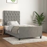 Bedframe zonder matras 80x200 cm fluweel lichtgrijs