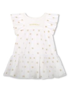 Givenchy Kids robe en tulle à broderie 4G - Blanc