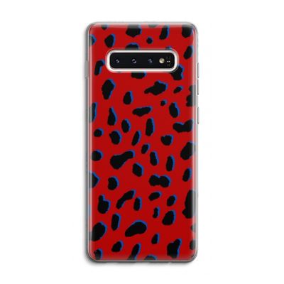 Red Leopard: Samsung Galaxy S10 4G Transparant Hoesje