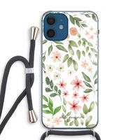 Botanical sweet flower heaven: iPhone 12 Transparant Hoesje met koord