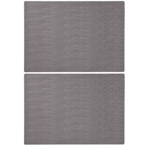 Rechthoekige placemats grijs 43 x 30 cm leder look