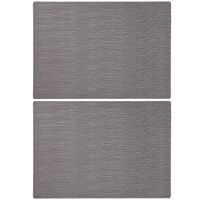 Rechthoekige placemats grijs 43 x 30 cm leder look