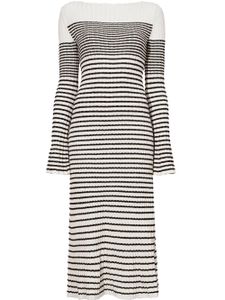 Proenza Schouler robe rayée en fil bouclé - Blanc