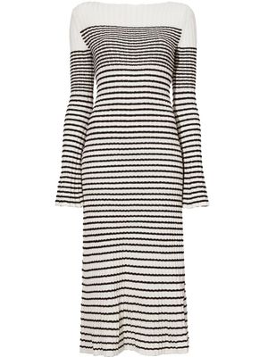 Proenza Schouler robe rayée en fil bouclé - Blanc