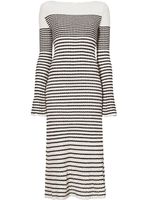 Proenza Schouler robe rayée en fil bouclé - Blanc