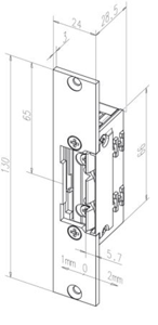 Effeff 118.53 ProFix® 2 Elektrische inbouw deuropener type 118 | spanningsloos vergrendeld | met diode | 22-42V=~ | (22-26V 100% ED) | DIN links en