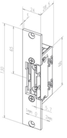 Effeff 118.53 ProFix® 2 Elektrische inbouw deuropener type 118 | spanningsloos vergrendeld | met diode | 10-24V=~ | (11-13V 100% ED) | DIN links en