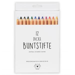 Dikke kleurpotloden - set van 12x stuks - hobby - knutselen - 17 cm