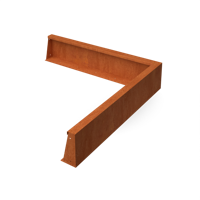 Fronta Keerwanden cortenstaal hoekstuk buitenhoek L100 x B10 x H20 cm - Geroba